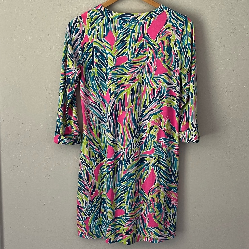 LILLY PULITZER ROSSMORE DRESS MULTI PALM READER SIZE SMALL - Picture 10 of 12